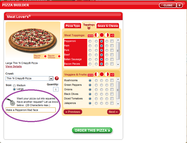 Silvers Madface Pizza :3