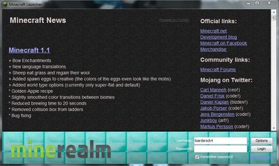 the launcher, im trying to change the minecraft update to minerealm fourms, but i cant im not smart enough