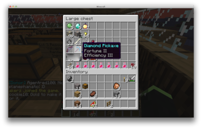 Proof of the diamond pick's enchantment.