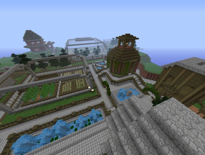 Here's A small Overview of the current town section. I'm going to replace the farm, and the brick building, which Is the subway.