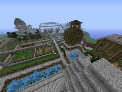 Here's A small Overview of the current town section. I'm going to replace the farm, and the brick building, which Is the subway.