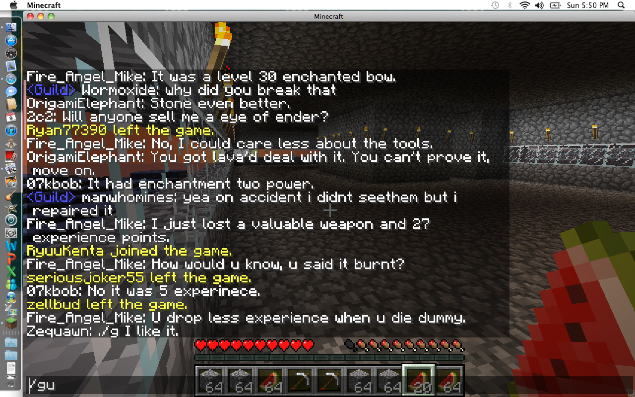 Saying that my bow was level two enchantment when he claimed he didn't have it.