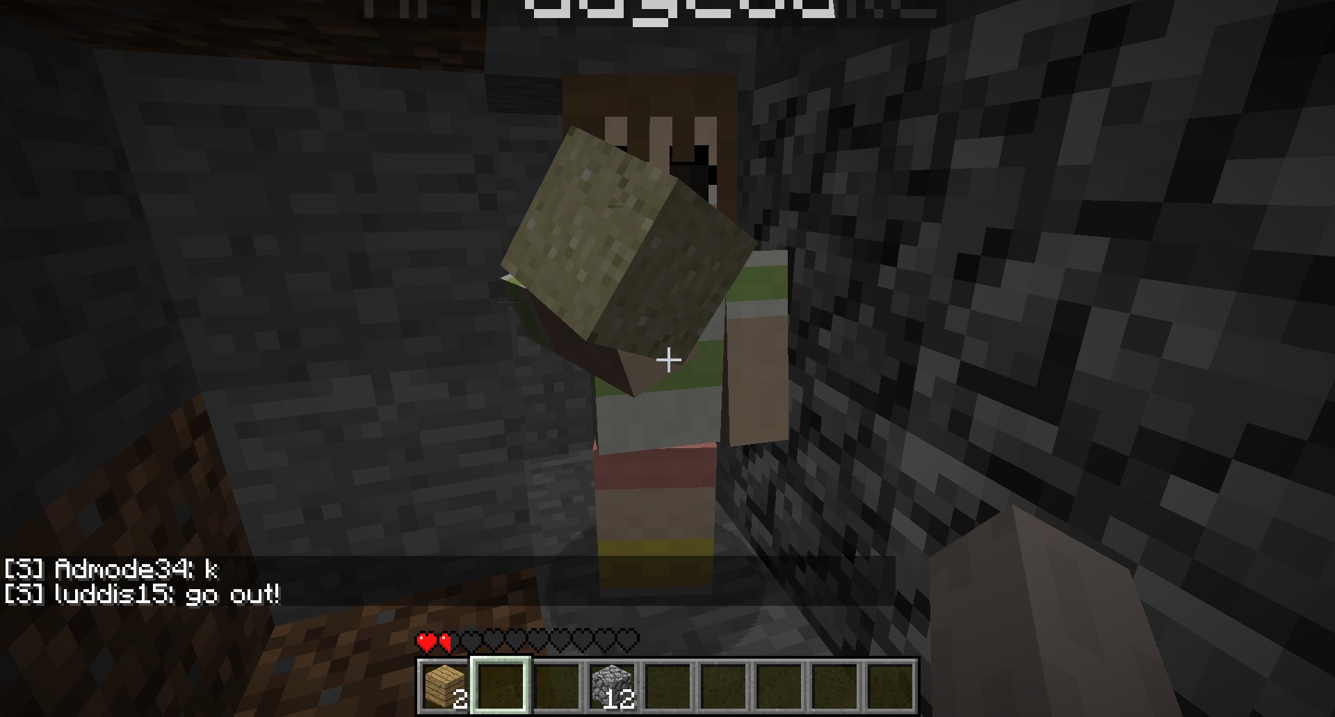 Here is mrfudgecake, he is about to kill me with the sand hes holding. as you can see he is putting it out (on top of me)