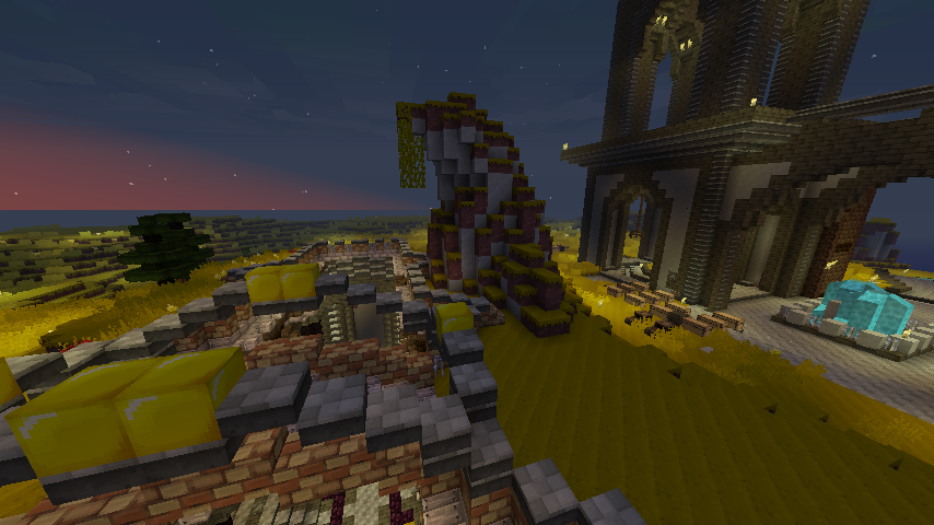 A smaller hill overlooking the underground grand hall.