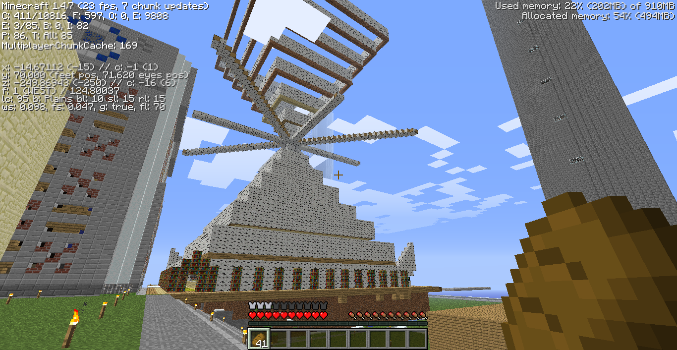 This is the realm. Made of about 200 stacks of birch wood this masterpiece is quite a skyscraper and is known as "quite a good loooking realm".