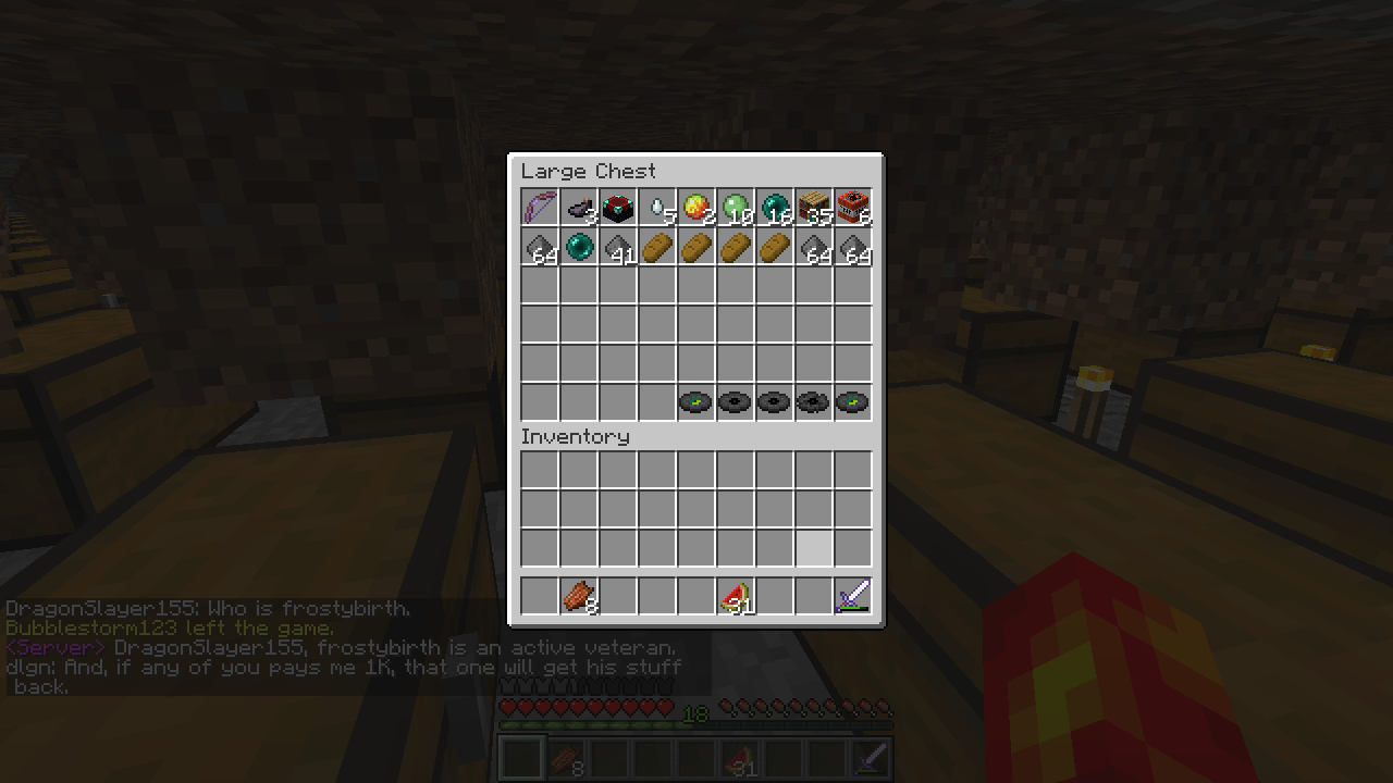 Items up for offer and Music Disks (tickets 1-5)