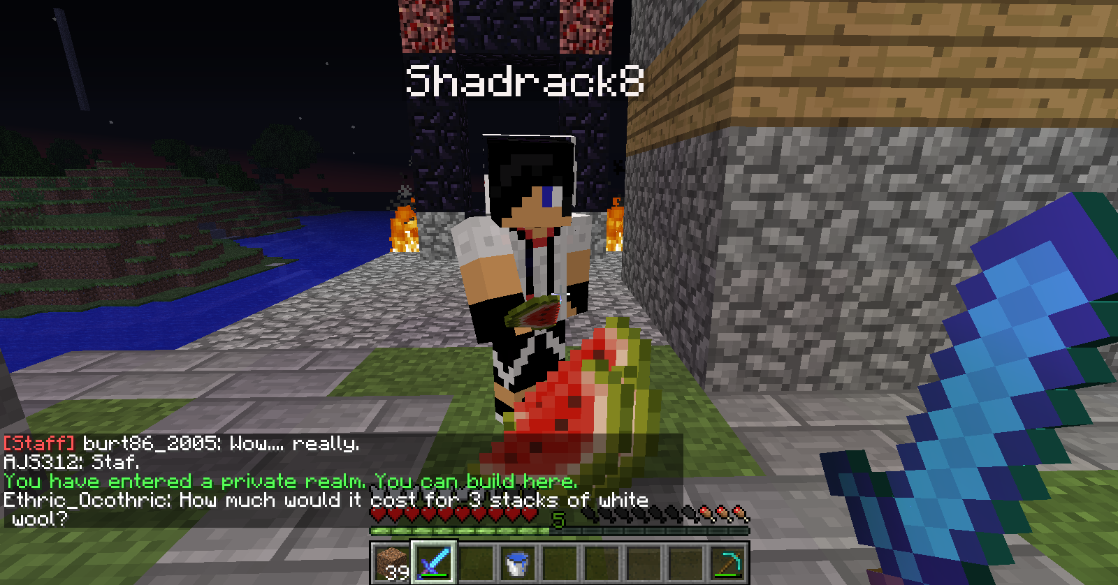 I'm sorry i did not see this. He is giving some of the melon back to me which proves that he stole from me.