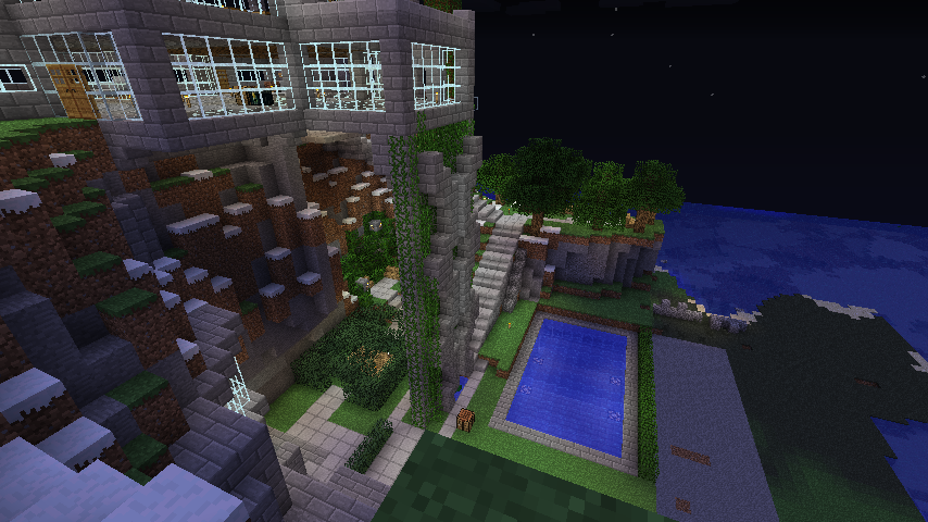 Here is a picture of some of the stuff dude545 and I built on his realm.