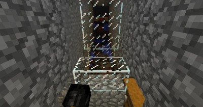 The original setup without any blocks removed to give me additional access to the spiders.