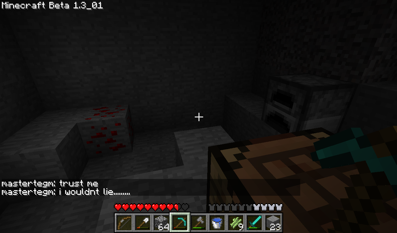 There were 6 chest full of stuff here, locked down according to the rules of the server. He dug them all up.