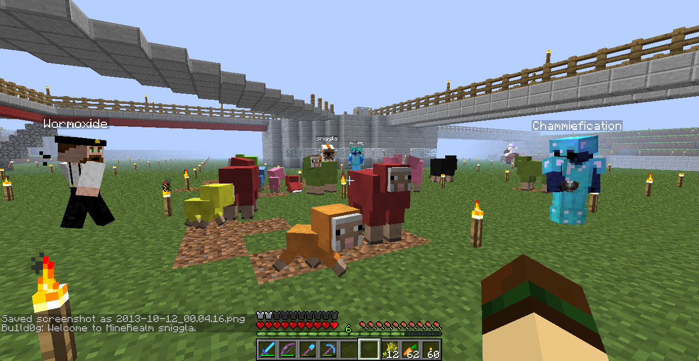 Impromptu sheep party at spawn
