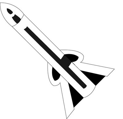A rocket ship made of my initials, ACRR. (Yes there are four.)